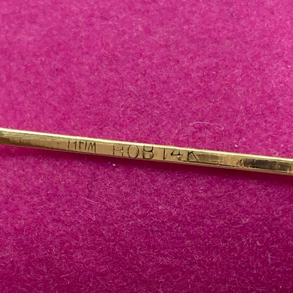 14K YELLOW GOLD vintage etched bangle bracelet REAL GOLD - Picture 9 of 17